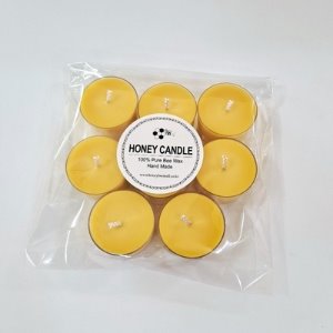[허니캔들] 100% 천연밀랍초 확장형 PC티라이트 8P세트 밀랍초 꿀초 비즈왁스